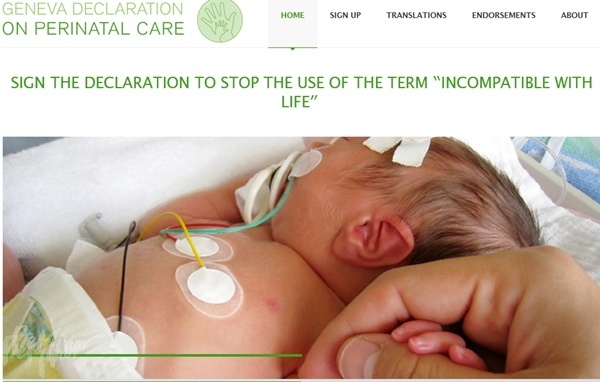 아일랜드의 낙태 반대운동 단체인 '에브리 라이프 카운츠(Every Life Counts)'가 태아에게 '생존 부적합(incompatible with life)'이라는 표현을 통해 낙태를 허용하지 말 것을 요구하는 청원 홈페이지 화면.