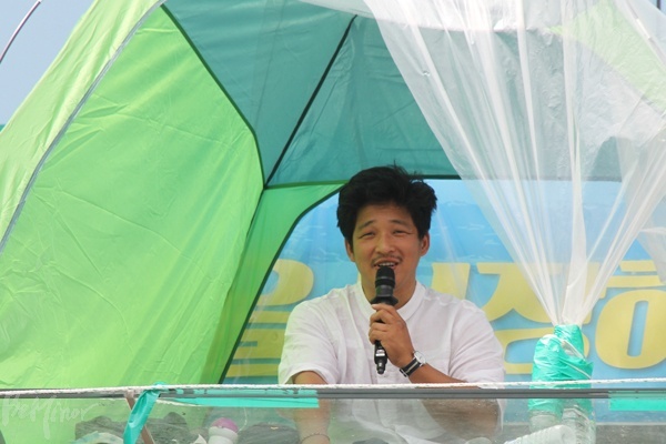 농성을 마치는 소감을 밝히는 이도건 공동집행위원장.