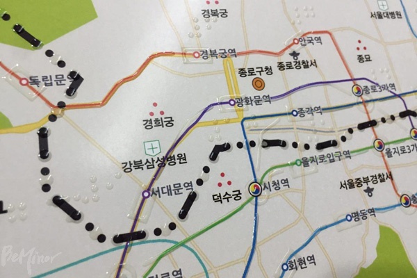 시각장애인을 위한 점자지도