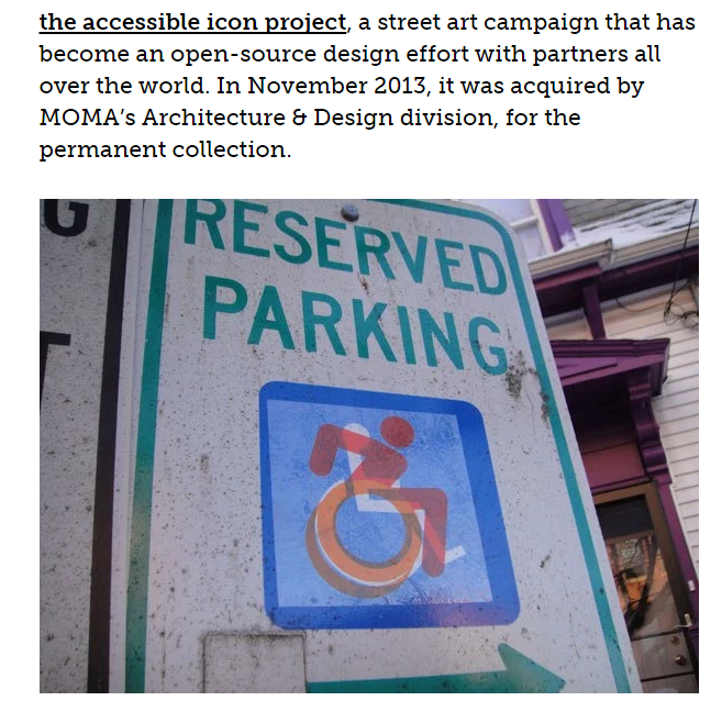 사라 핸드렌이 새로 만들어 배포한 장애인 접근성 픽토그램. 사라 핸드렌 웹페이지(https://ablersite.org) 캡쳐. 