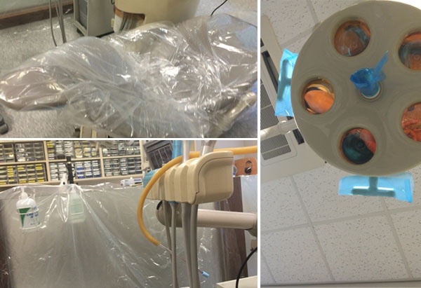 2015년 10월경 보라매병원이 HIV감염인 치과진료를 이유로 진료용 의자, 파티션 등에 비닐을 씌워놓은 모습. ⓒ권미란