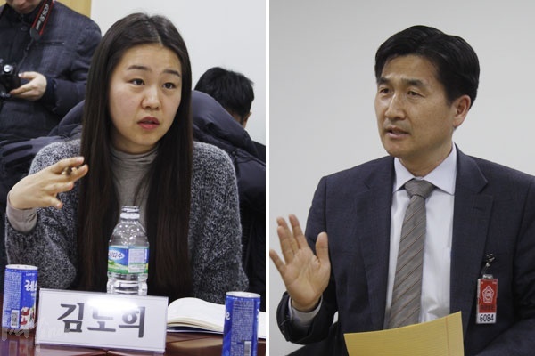 (오른쪽) 김도희 서울사회복지공익법센터 변호사, (왼쪽) 박창호 경찰청 생활질서과 과장