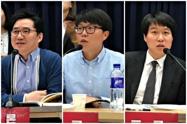 왼쪽부터 한용구 센터장, 조민제 사무국장, 최우성 주무관.