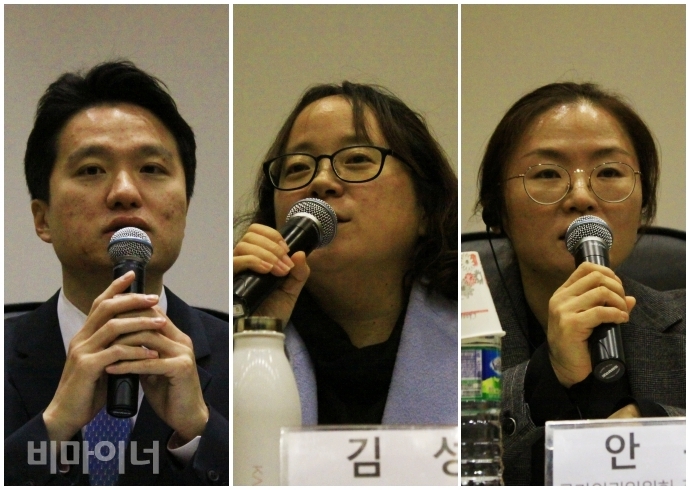 오흥록 창원지방법원 거창지원 판사, 김성연 장애인차별금지추진연대 사무국장, 안은자 인권위 장애인차별조사 1과장 (왼쪽에서부터) 
