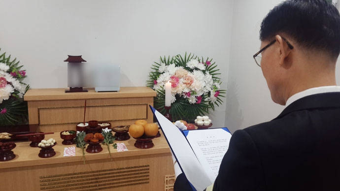 지난 5월 20일 서울시립승화원에서 열린 강미순 씨(가명)의 장례식. (사진 제공 : 나눔과나눔)