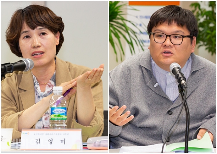 김영미 복지부 사무관(왼쪽)과 노금호 소장(오른쪽). 사진 박승원