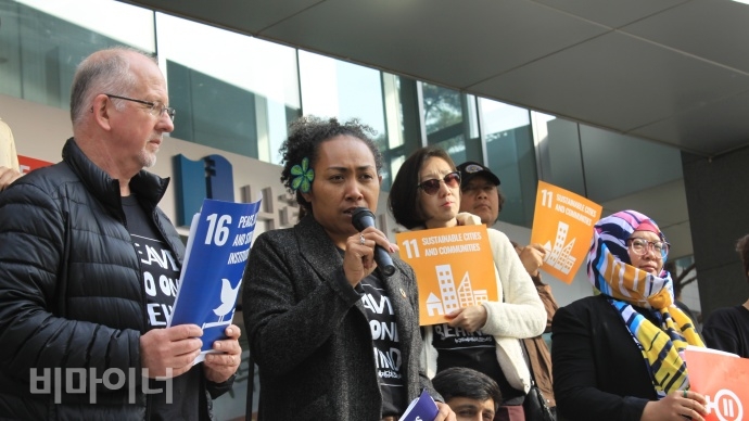 Laisa Vereti 태평양장애포럼 개발국장이 발언을 하고 있다. 사진 이가연