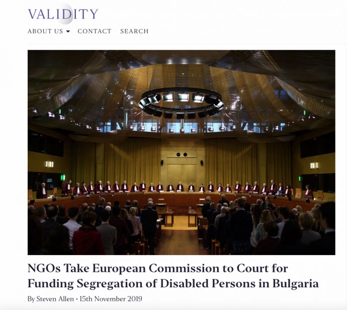 이번 제소에 참여한 유럽 장애인 인권단체 벌리더티(Validity)의 보도자료 갈무리. 사진 validity.ngo 