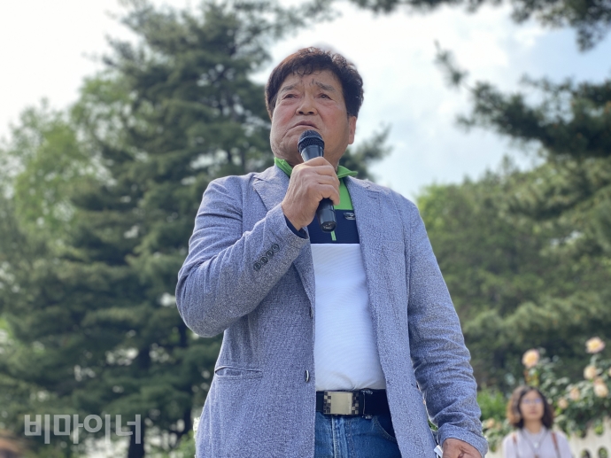 국가폭력 피해생존자인 정영철 서산개척단사건진상규명을위한대책위원회 위원장이 발언을 하고 있다. 사진 이가연