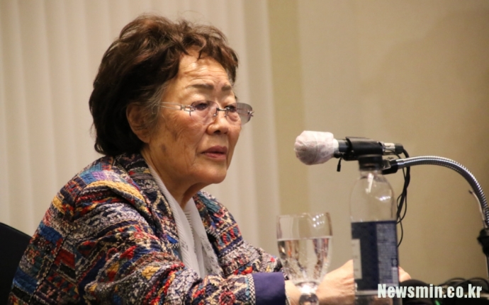 지난 5월 25일 기자회견을 하는 여성인권운동가 이용수 씨. 사진 뉴스민 지난 5월 25일 기자회견을 하는 여성인권운동가 이용수 씨. 사진 뉴스민