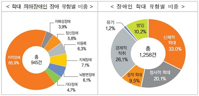 2019년 전국 장애인 학대 현황보고서. 보건복지부 보도자료 캡처