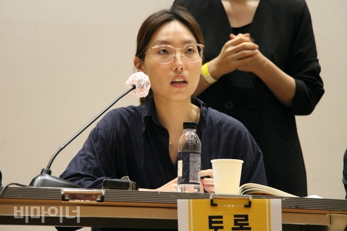 김신아 한국성폭력상담소 활동가가 토론을 하고 있다. 사진 이가연 김신아 한국성폭력상담소 활동가가 토론을 하고 있다. 사진 이가연