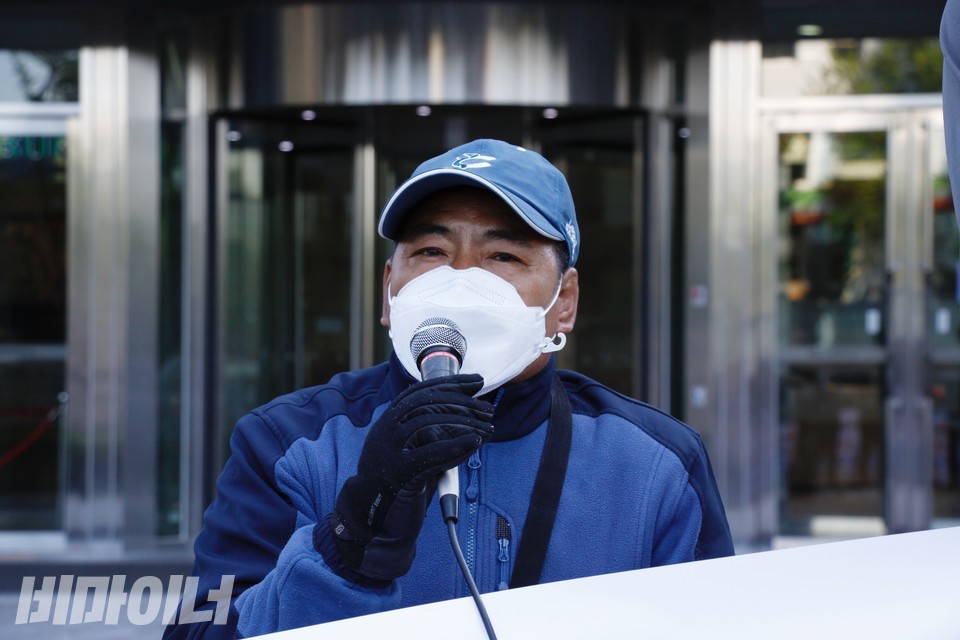 윤용주 쪽방주민이 발언을 하고 있다. 사진 이가연