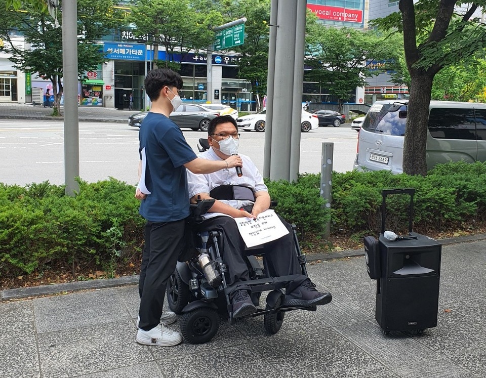 노금호 대구장차연 공동대표가 발언하고 있다. 사진 대구장차연