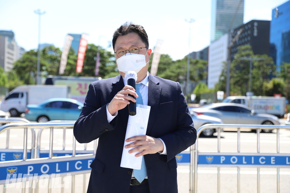김정환 법무법인 도담 변호사가 발언하고 있다. 사진 강혜민 