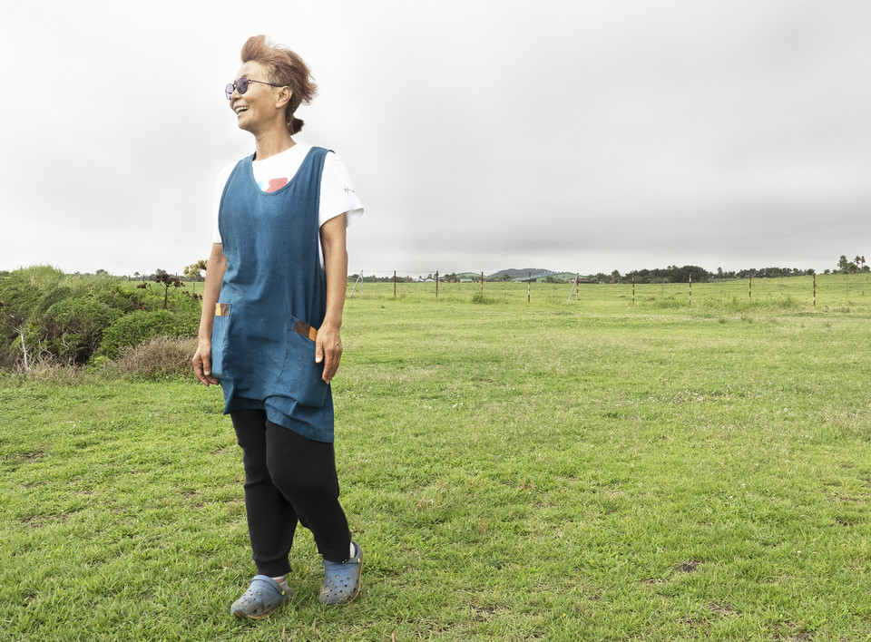 제주도에서, 박옥순 활동가. 사진 현다혜 