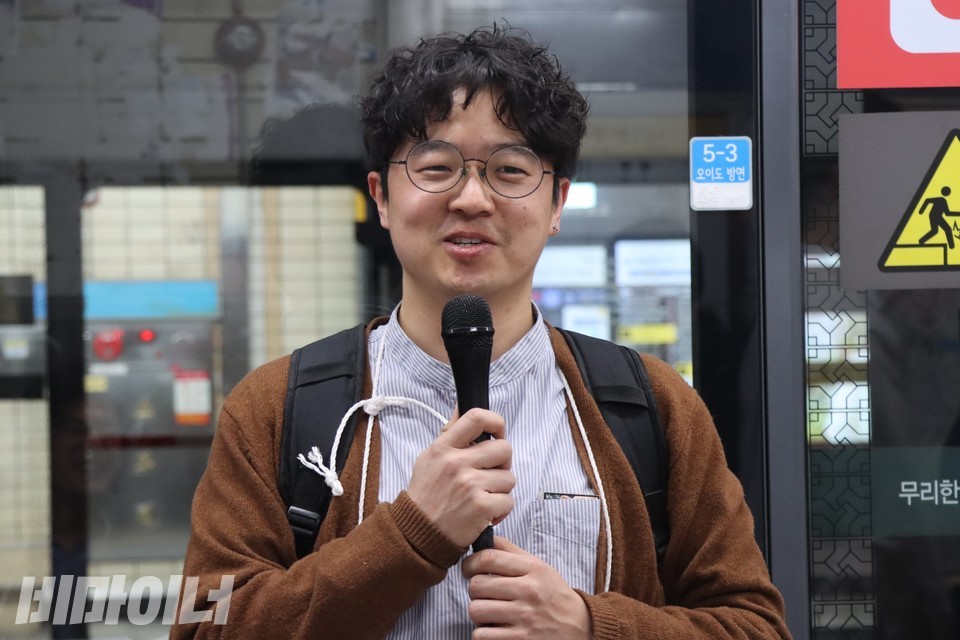 준태 목사가 발언 중이다. 사진 하민지