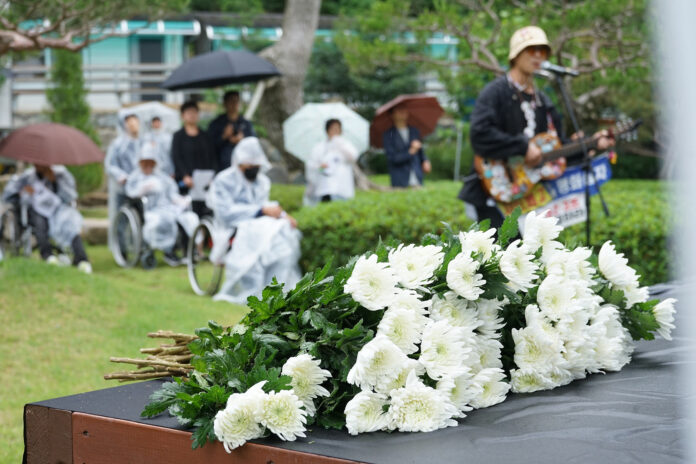 22일, 고(故) 박재희 경산장애인자립생활센터 활동가 49재가 경북 영천 청통추모관에서 열렸다. 사진 뉴스민 
