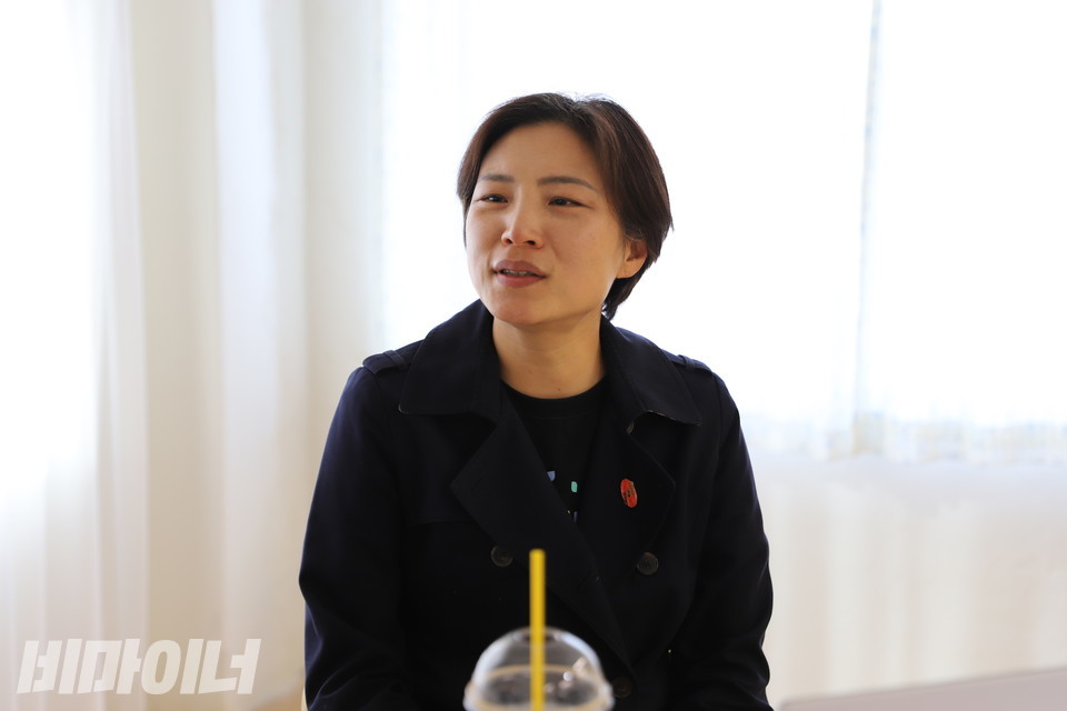 김정하 장애와인권발바닥행동 활동가가 이야기하고 있다. 사진 김소영