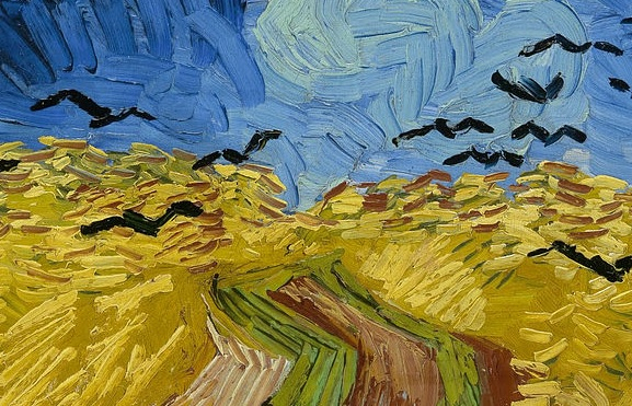 빈센트 반 고흐의 「까마귀가 나는 밀밭」, 50.5×103.0cm, 캔버스에 유화, 1890, 암스테르담 반 고흐 미술관 소장. 사진 출처: wikipedia commons, public domain