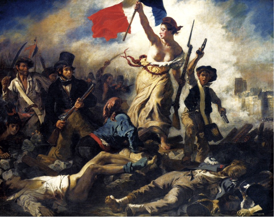 외젠 들라크루아(Eugène Delacroix)의 「민중을 이끄는 자유의 여신」(Liberty leading the people). 사진 출처: 루브르 박물관