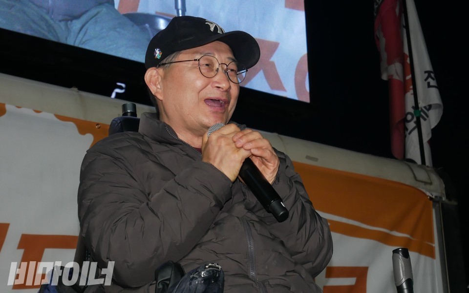 김동림 김포장애인자립생활센터 소장이 추모발언을 하고 있다. 사진 하민지