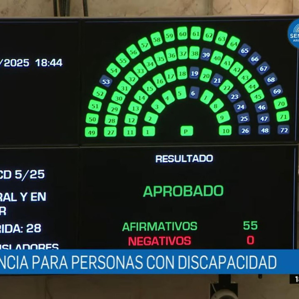아르헨티나 국회 표결 결과. 사진 페이스북 '장애인 비상사태 캠페인(Ca.Pre.Dis)'
